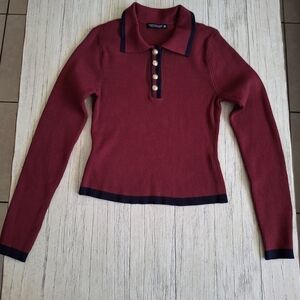 💋Emerson Lang  Red Long Sleeve Button Down Shirt💋